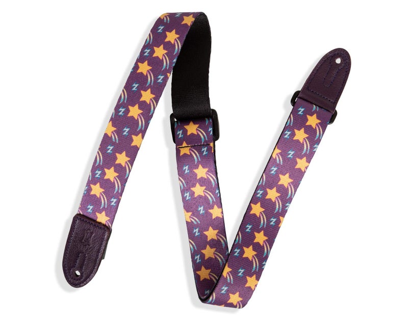 Levy's Leathers 1.5" Kids Guitar Strap Series with Tri-Glide Adjustment; Shooting Star Design (MPJR-001)